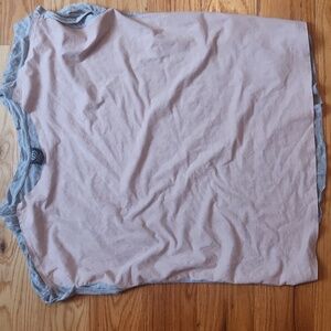 Bobeau Blush and Heather Gray Short Sleeve Top